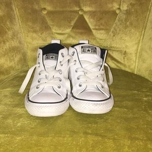 Youth size2 high top all leather converse.